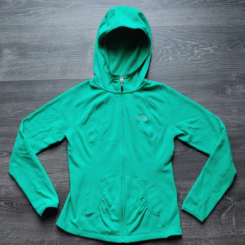 The North Face green zip hoodie